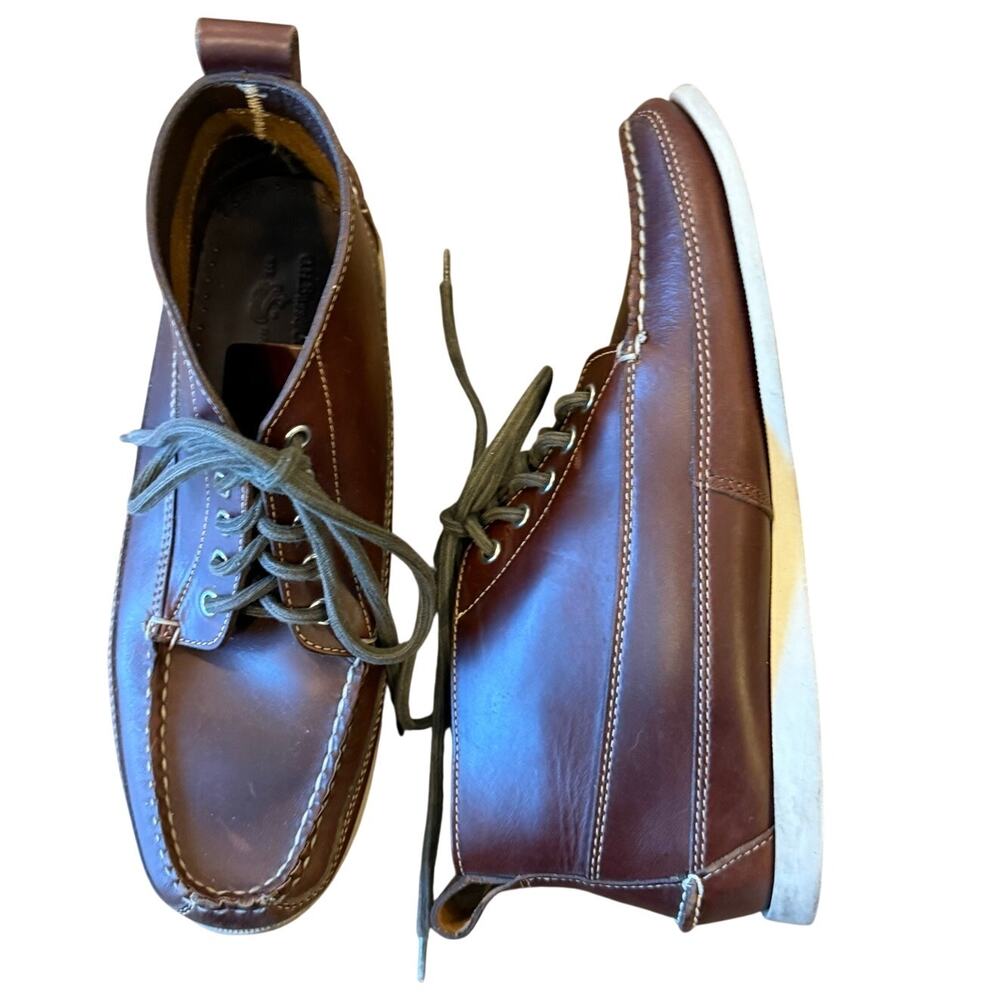 G H Bass Brown Leather Camp Moc Leather Boots Shoes Men 10 M